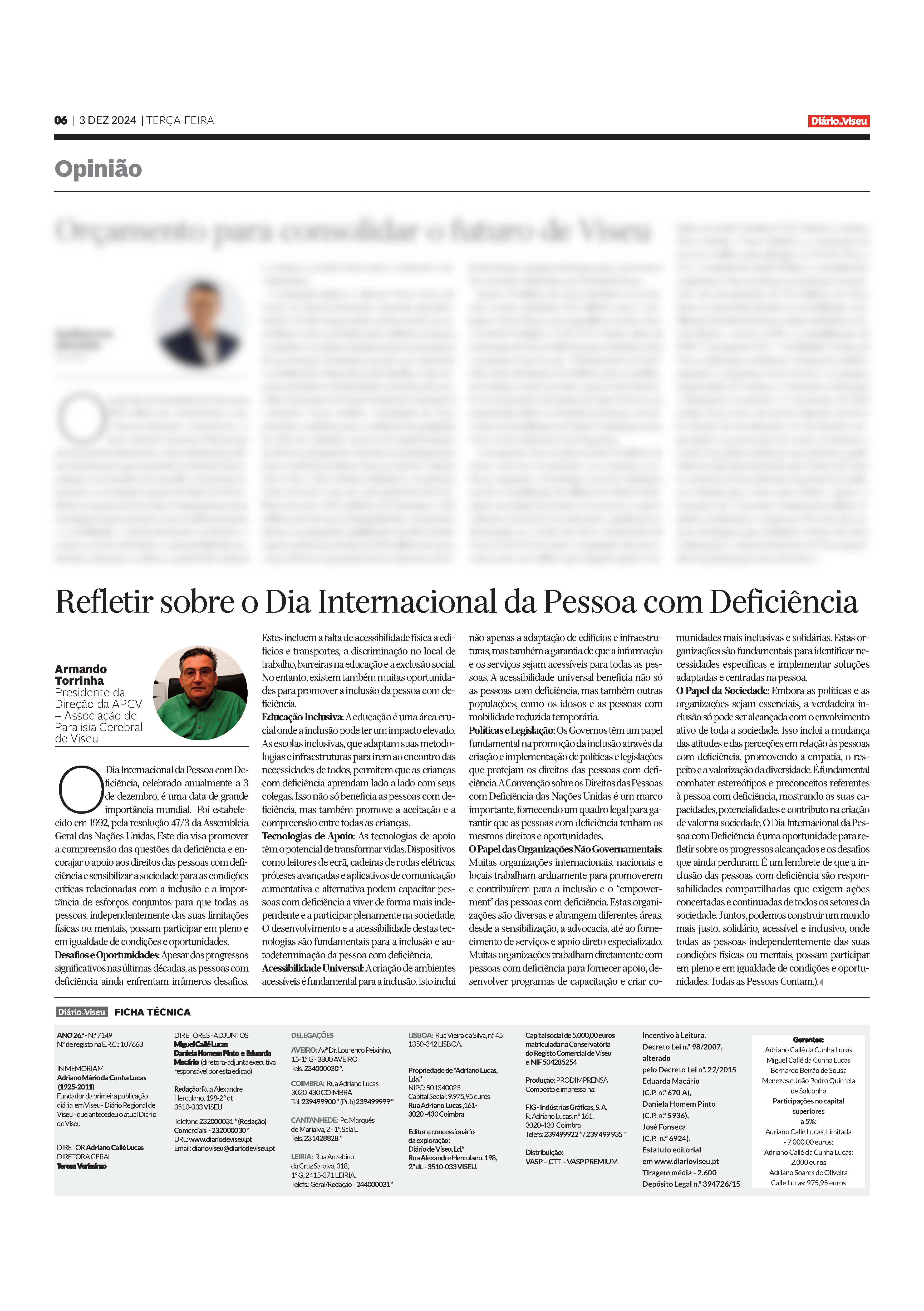 Refletir sobre o Dia Internacional da Pessoa com Deficiência